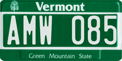 VT license plate AMW085