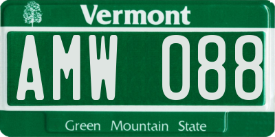 VT license plate AMW088