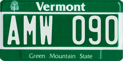 VT license plate AMW090