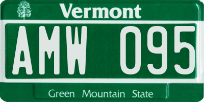 VT license plate AMW095