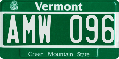 VT license plate AMW096