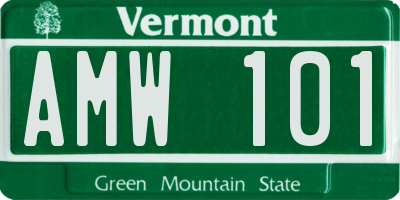 VT license plate AMW101