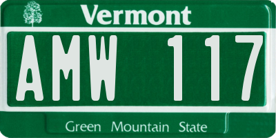 VT license plate AMW117