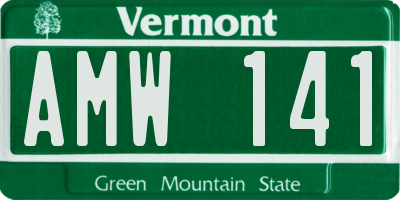 VT license plate AMW141