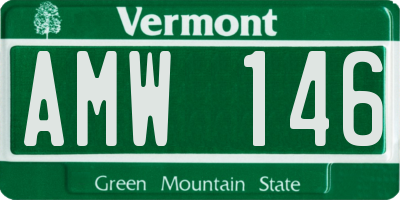 VT license plate AMW146
