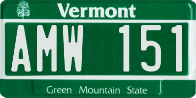 VT license plate AMW151
