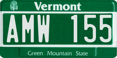 VT license plate AMW155