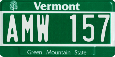 VT license plate AMW157