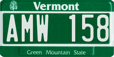 VT license plate AMW158