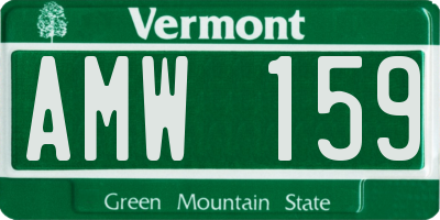 VT license plate AMW159