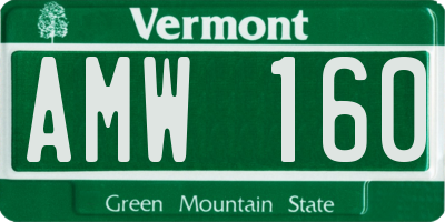 VT license plate AMW160