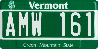 VT license plate AMW161