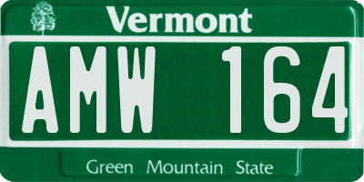 VT license plate AMW164