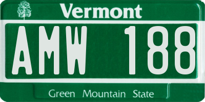 VT license plate AMW188