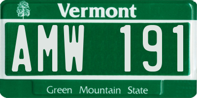 VT license plate AMW191