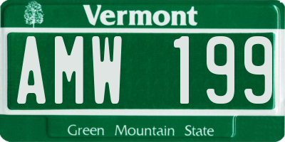VT license plate AMW199