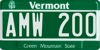 VT license plate AMW200