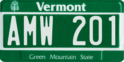 VT license plate AMW201