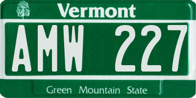 VT license plate AMW227