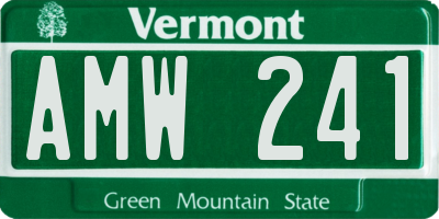 VT license plate AMW241