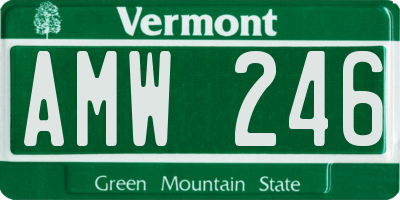 VT license plate AMW246