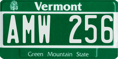 VT license plate AMW256