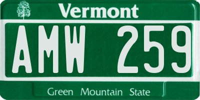 VT license plate AMW259