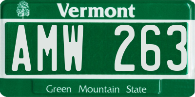 VT license plate AMW263