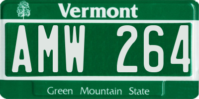 VT license plate AMW264