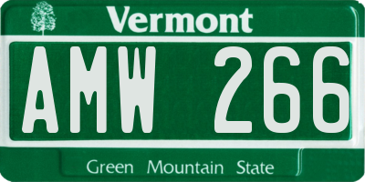 VT license plate AMW266