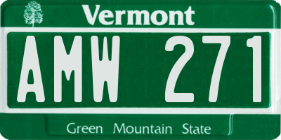 VT license plate AMW271