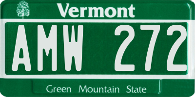 VT license plate AMW272
