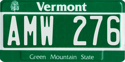 VT license plate AMW276
