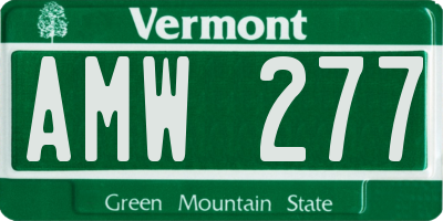VT license plate AMW277
