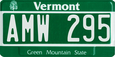 VT license plate AMW295