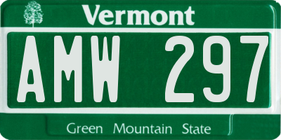 VT license plate AMW297