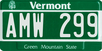 VT license plate AMW299