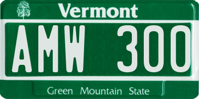 VT license plate AMW300
