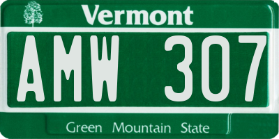 VT license plate AMW307