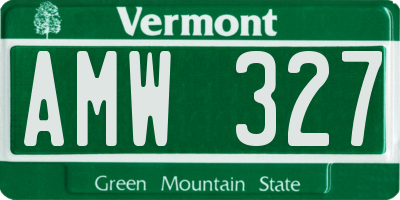 VT license plate AMW327
