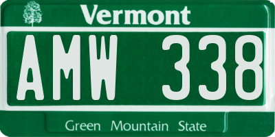 VT license plate AMW338