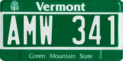 VT license plate AMW341