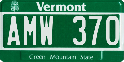 VT license plate AMW370
