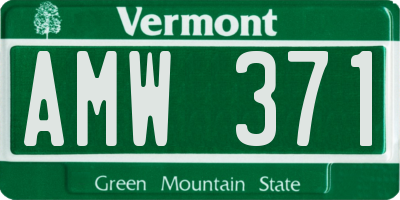 VT license plate AMW371
