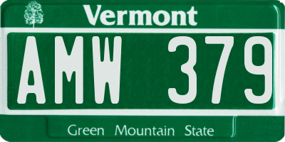 VT license plate AMW379