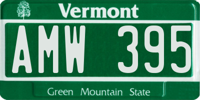 VT license plate AMW395