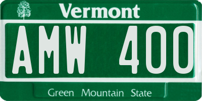 VT license plate AMW400
