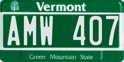 VT license plate AMW407