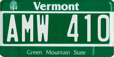 VT license plate AMW410