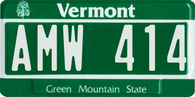VT license plate AMW414